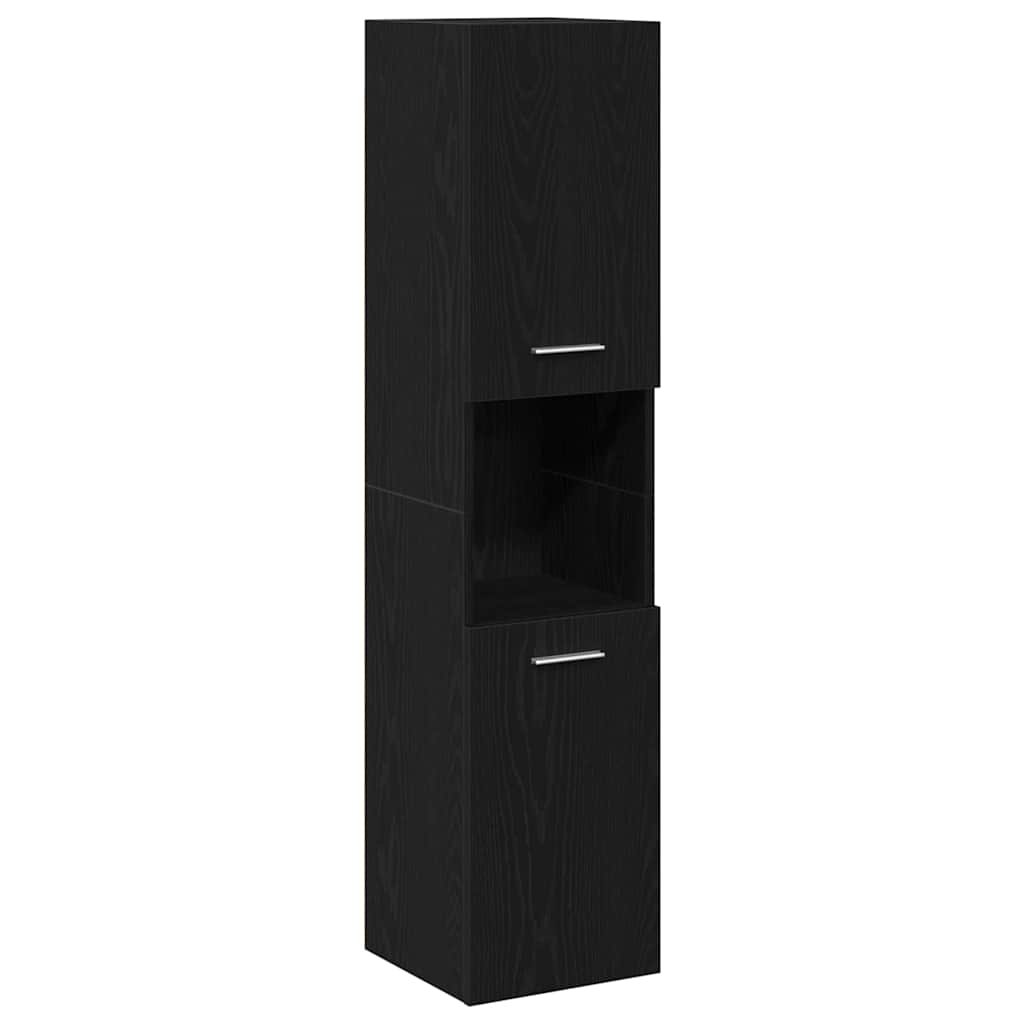 Bathroom Furniture Set 4 pcs Black Oak 30 x 30 x 130 cm